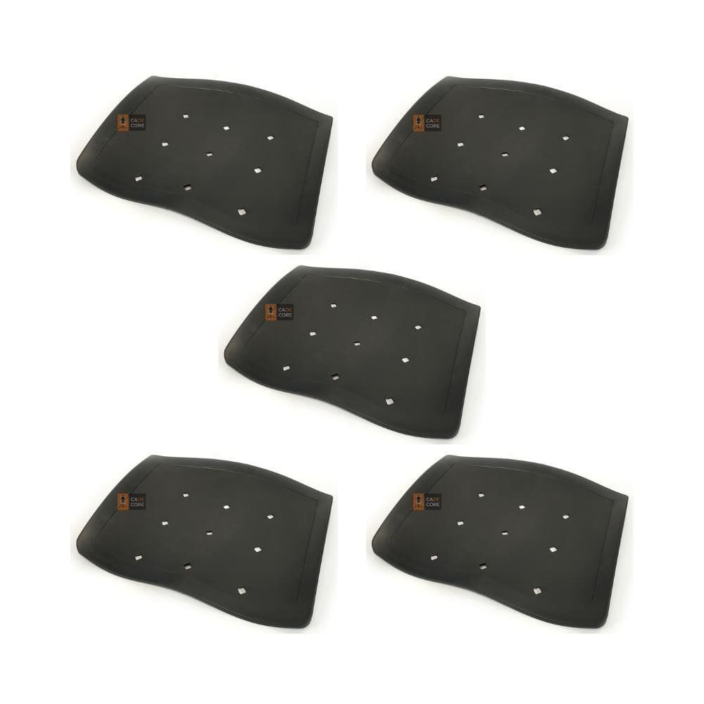 Kit 5 Assento Plastico Preto Ergoplax Iso Polipropileno Fixo