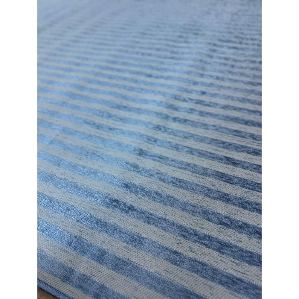 Tapete Sala Listrado 250X300 Cm Alto Relevo Azul Royal