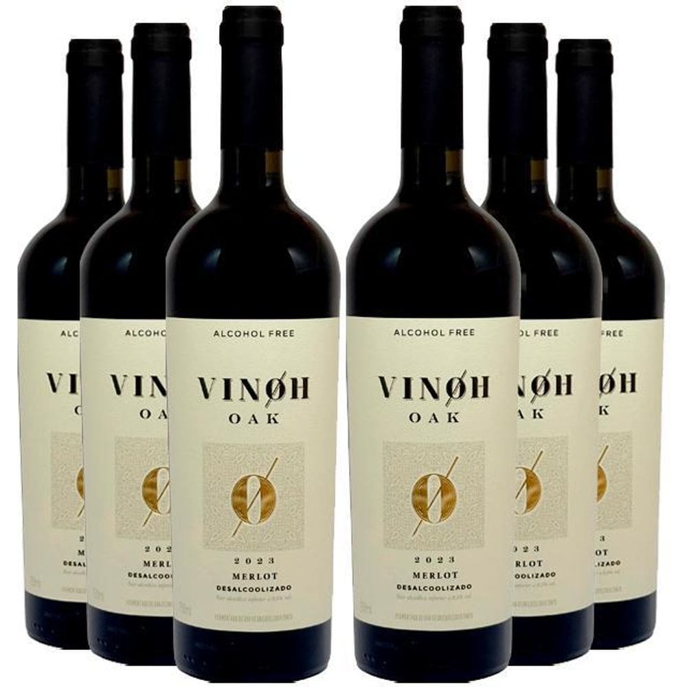 Vinho Sem Álcool Tinto Seco Merlot Vinoh Oak - 06 Un