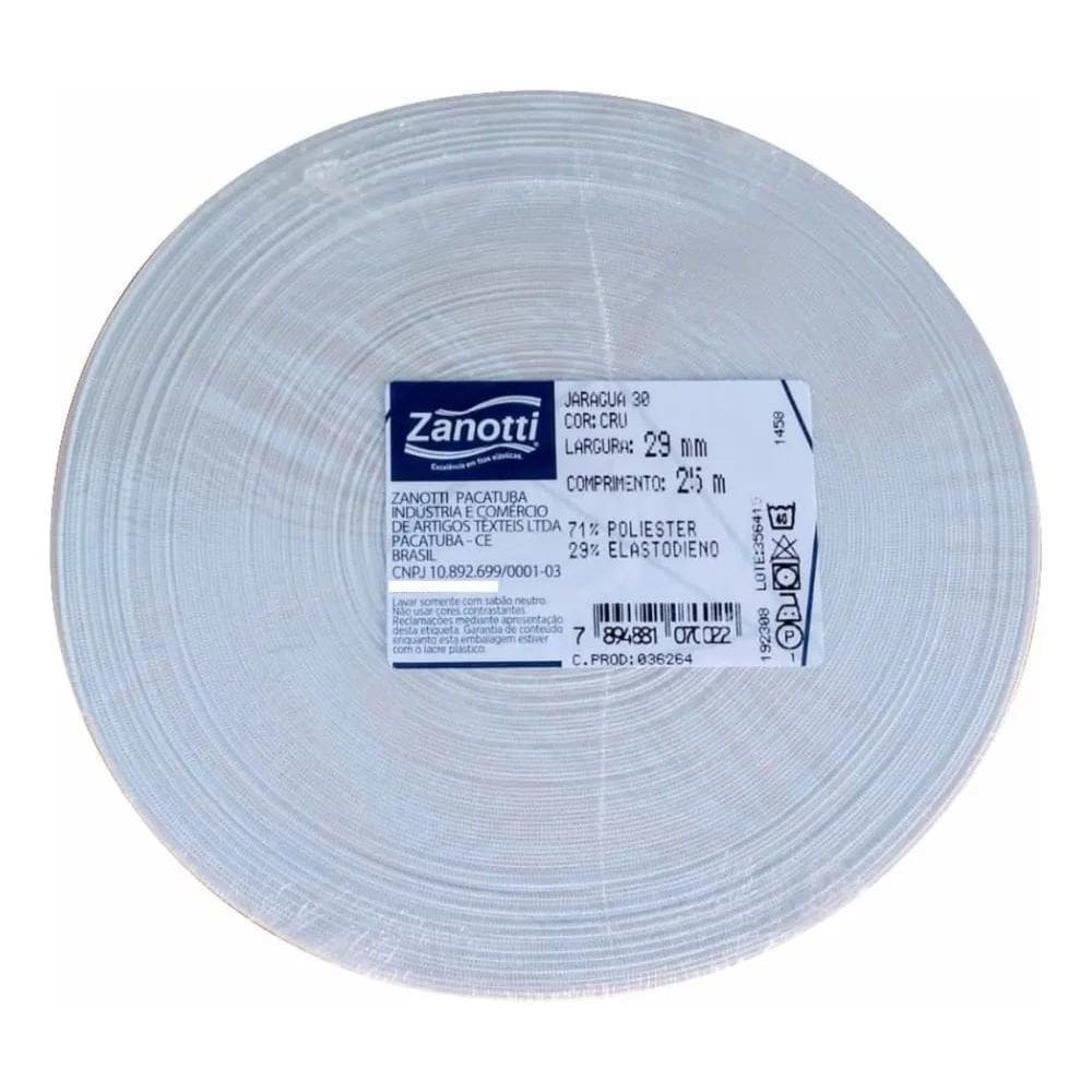 2X Elastico Roupa Zanotti Jaraguá 30 Cru 3Cm 1 Rolo 25 Metro