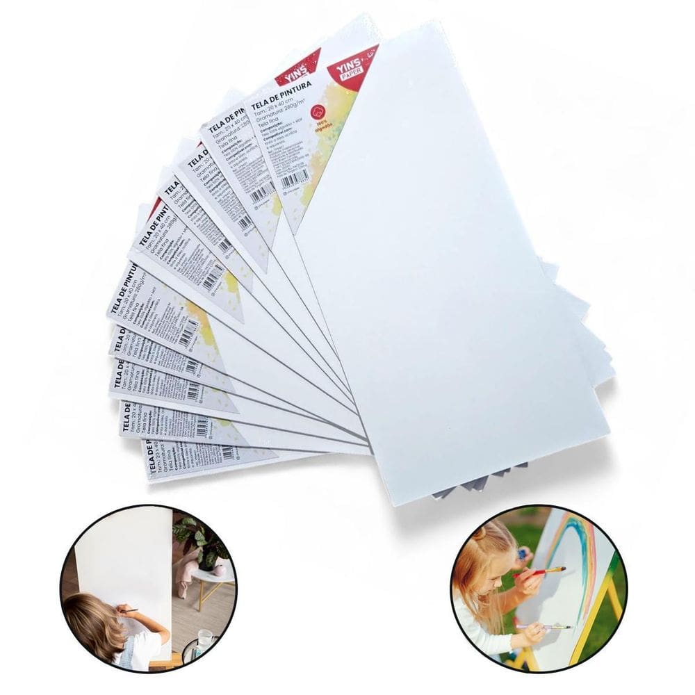 Kit 10 Telas De Pintura Fina 20X40 100% Algodão Pronta