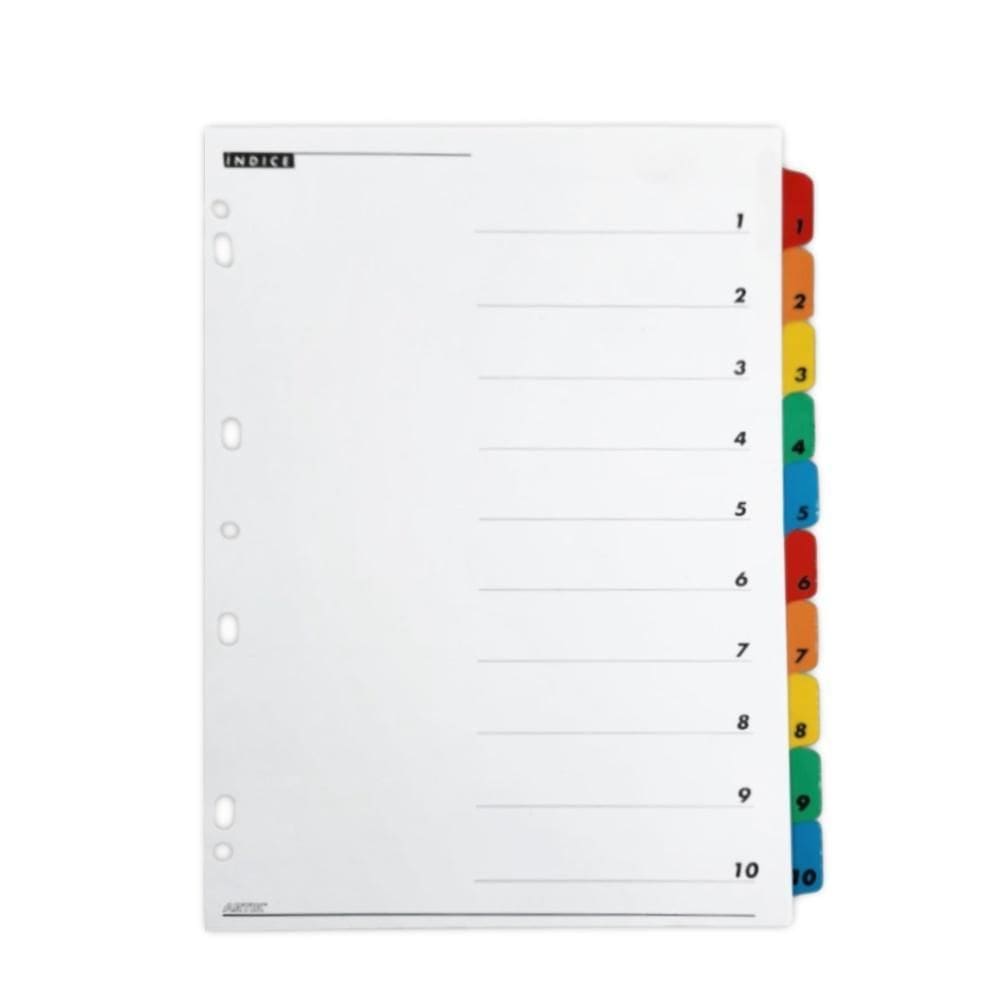 Divisórias Para Fichário A4 Artik 10 Divisões C/Visor Número