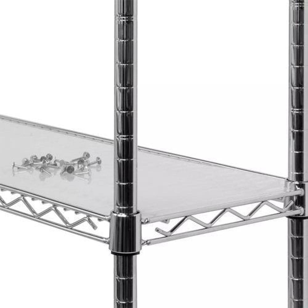 Estante Aço 5 Prateleiras Cromada Aramada 180 Cm + 5 Forros