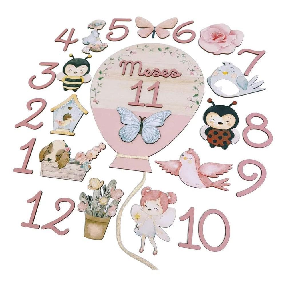 2X Kit Mesversário Balão - Jardim Encantado