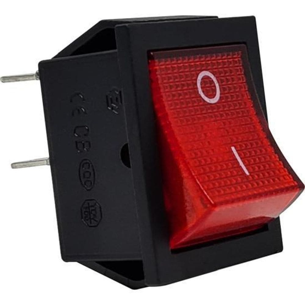 Chave Gangorra Led 4 Terminais Storm Kcd2 Vermelho Pct / 10