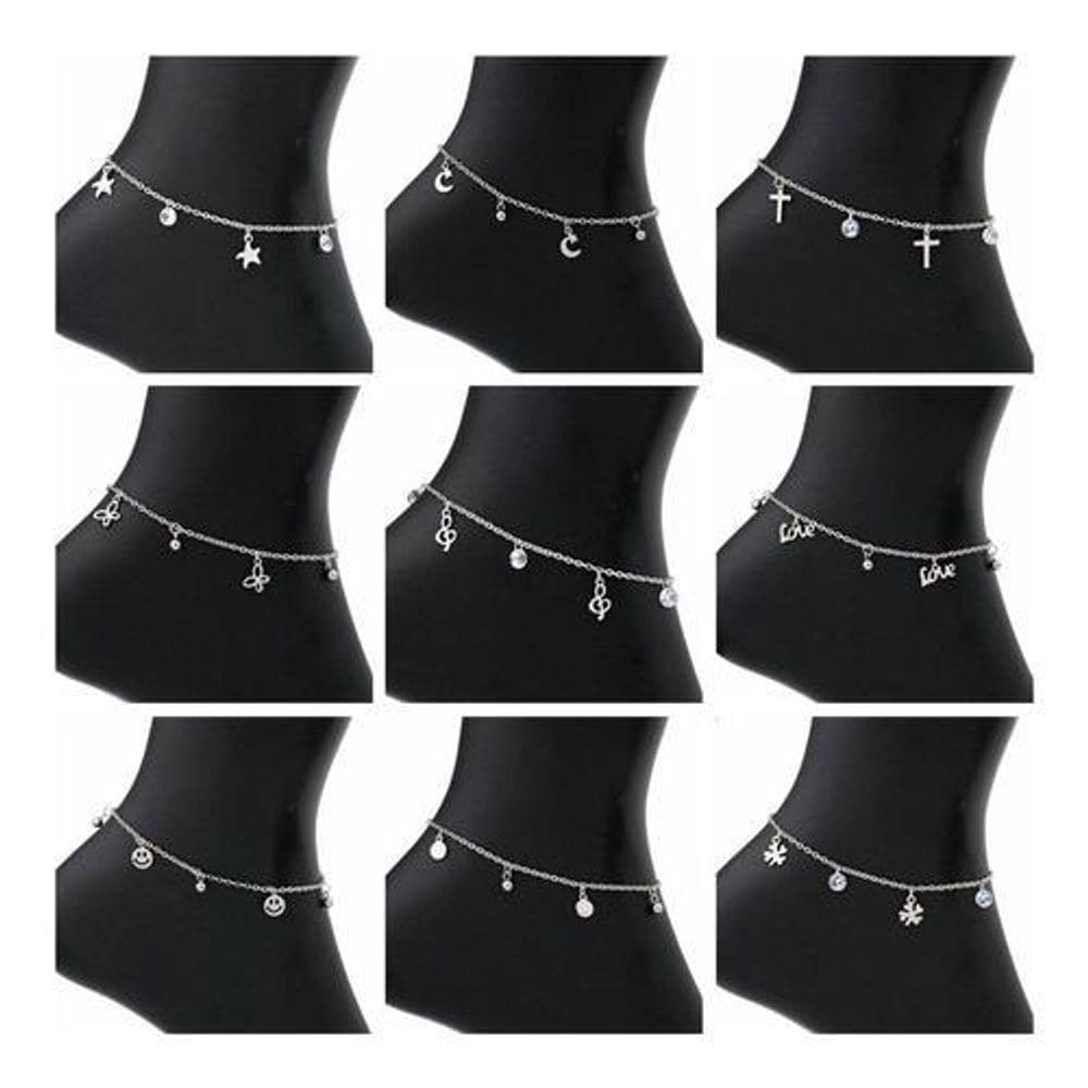 Tornozeleira Aço Inox Praia Pingente Pedra - Golfinho