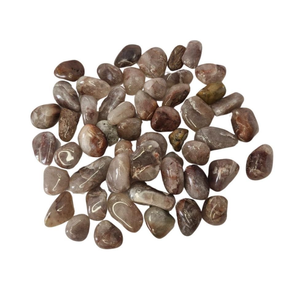 Pedra Quartzo Hematoide Vermelho 1A 2 Cm Rolado 500G Natural