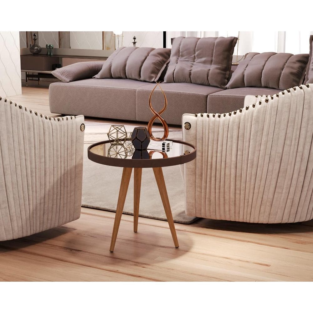 Mesa Espelho Apoio Adnet Plus 40Cm Marrom Comprar Moveis Sua