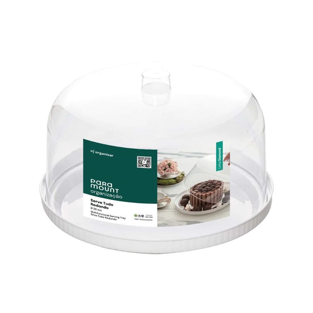 Boleira Redonda Serve Tudo 29cm - Branca - Paramount