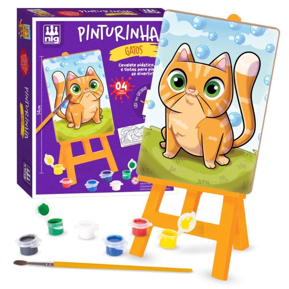 Kit De Pintura Pinturinha Gatos 0242 - Nig Brinquedos