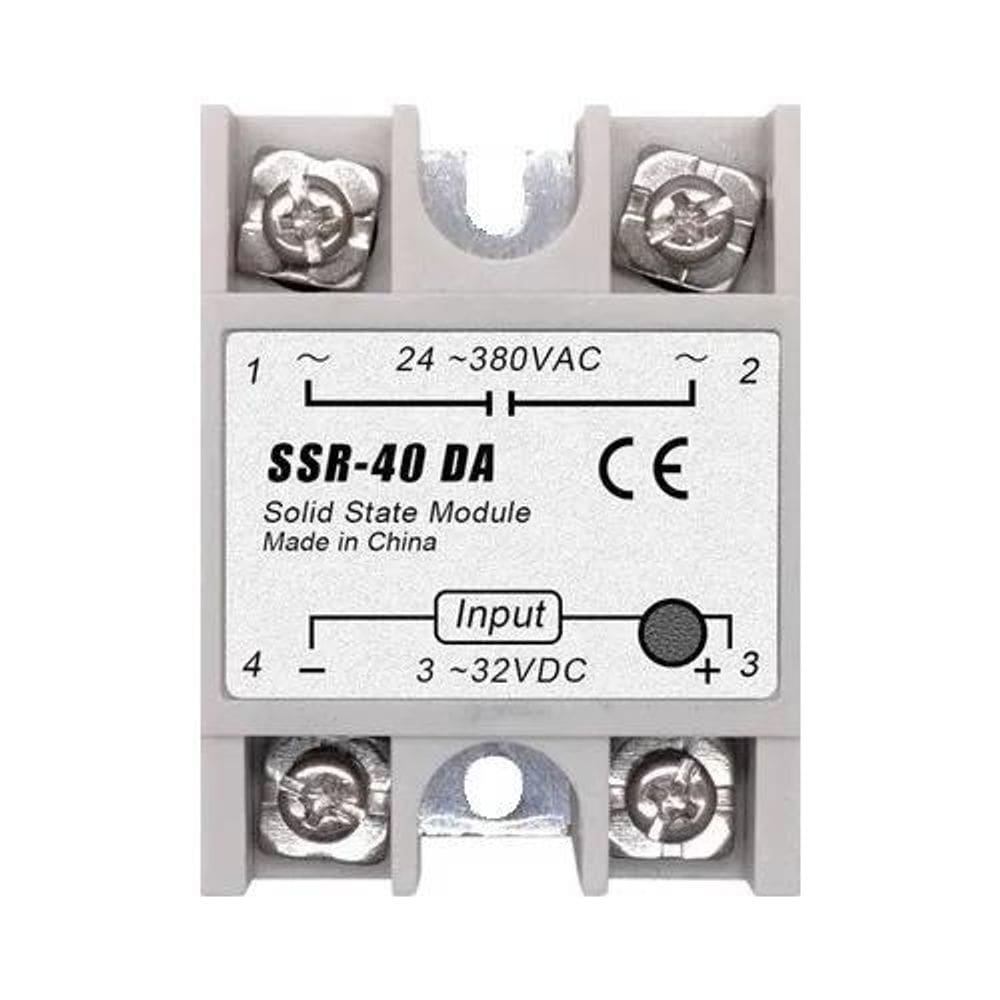 2X Relé De Estado Sólido 40A Ssr-40Da Controle 3-32Vdc