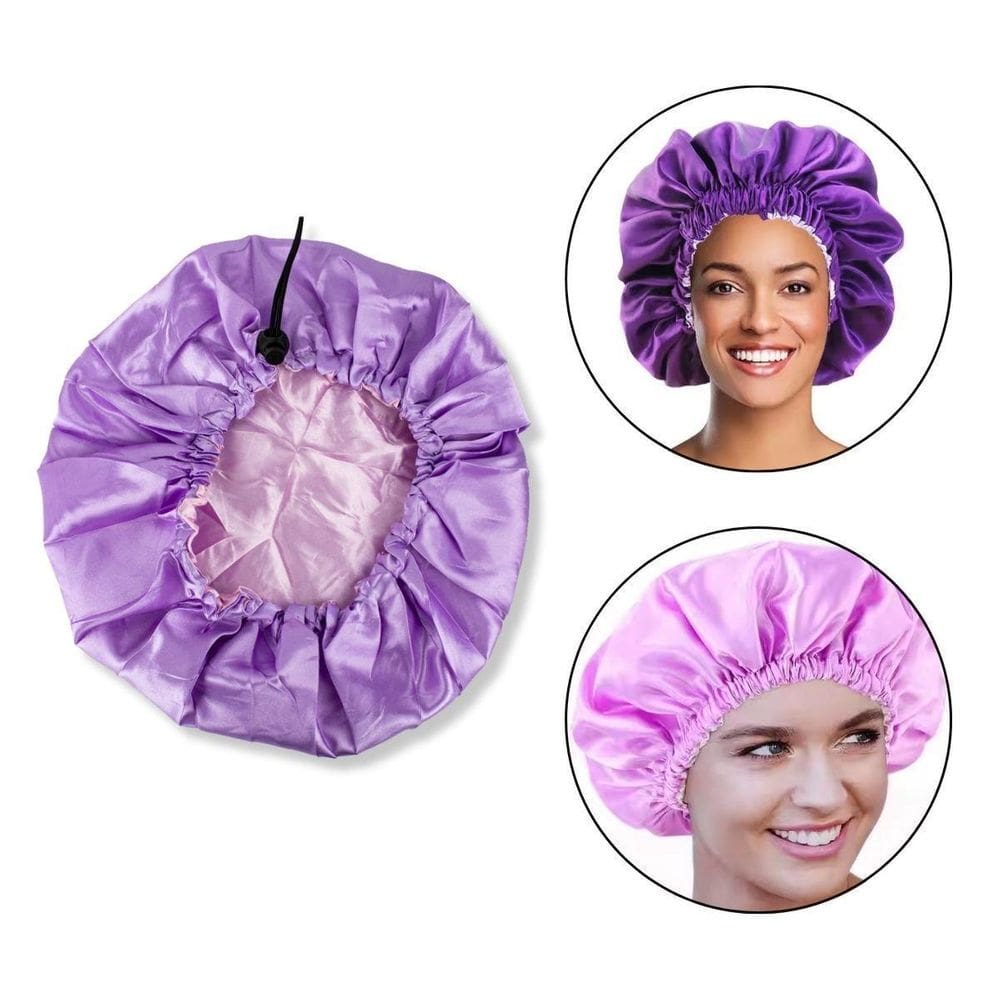 Touca Cetim Dupla Face Ajustável Anti Frizz Proteção Cabelos