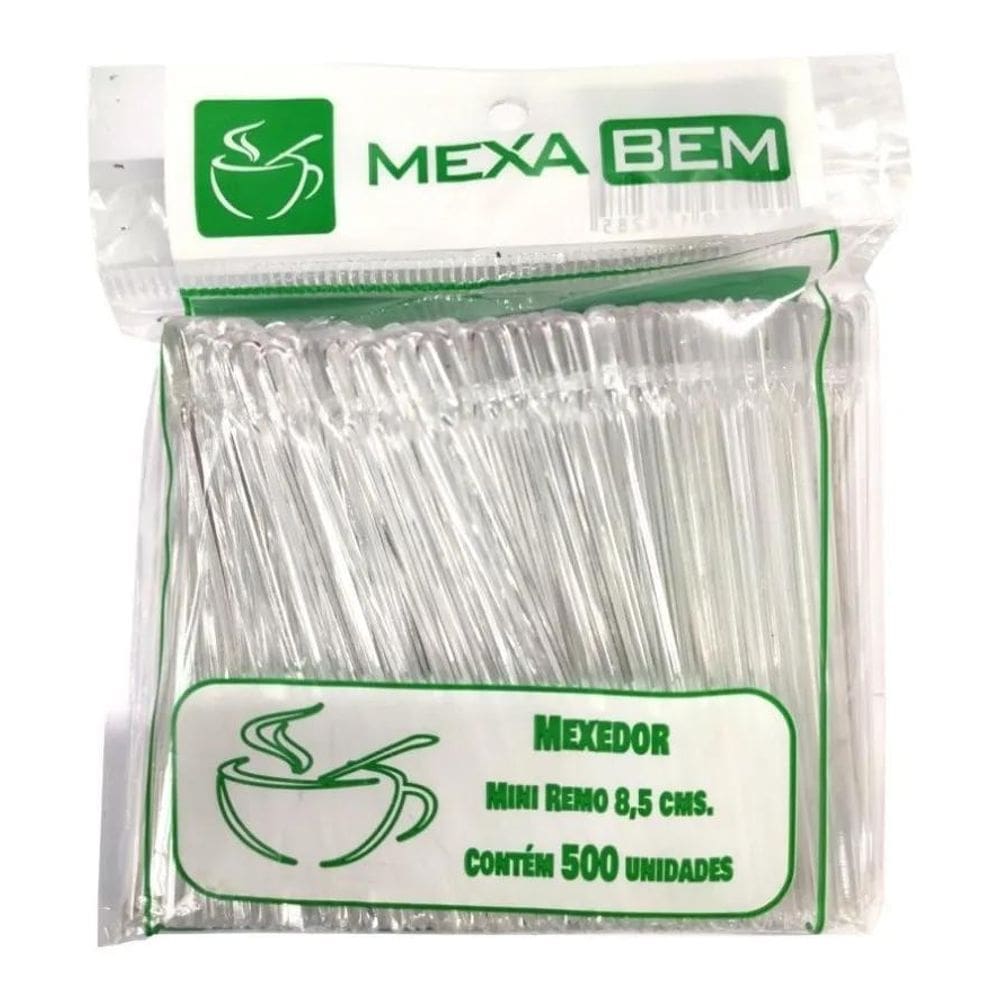 2X Pazinha Mexedor De Café 8,5 Cm Com 500 Palheta Plástica