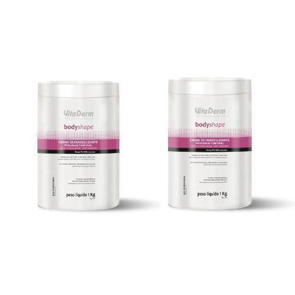 2 Unidades Cremes De Massagem Ultradeslizante Vitaderm 1Kg