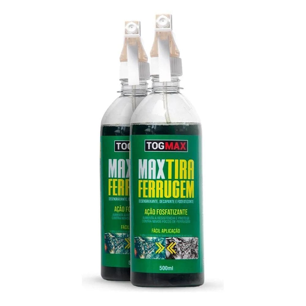 2X Tira Ferrugem 1000Ml Removedor De Ferrugem De Ferro Metai