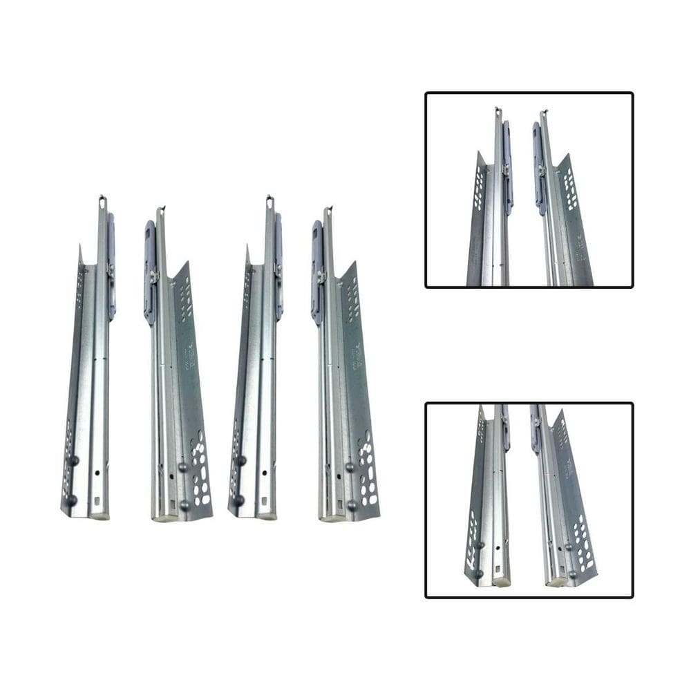 2 Corrediça Telescópica Oculta Invisível Amortecedor 35Cm