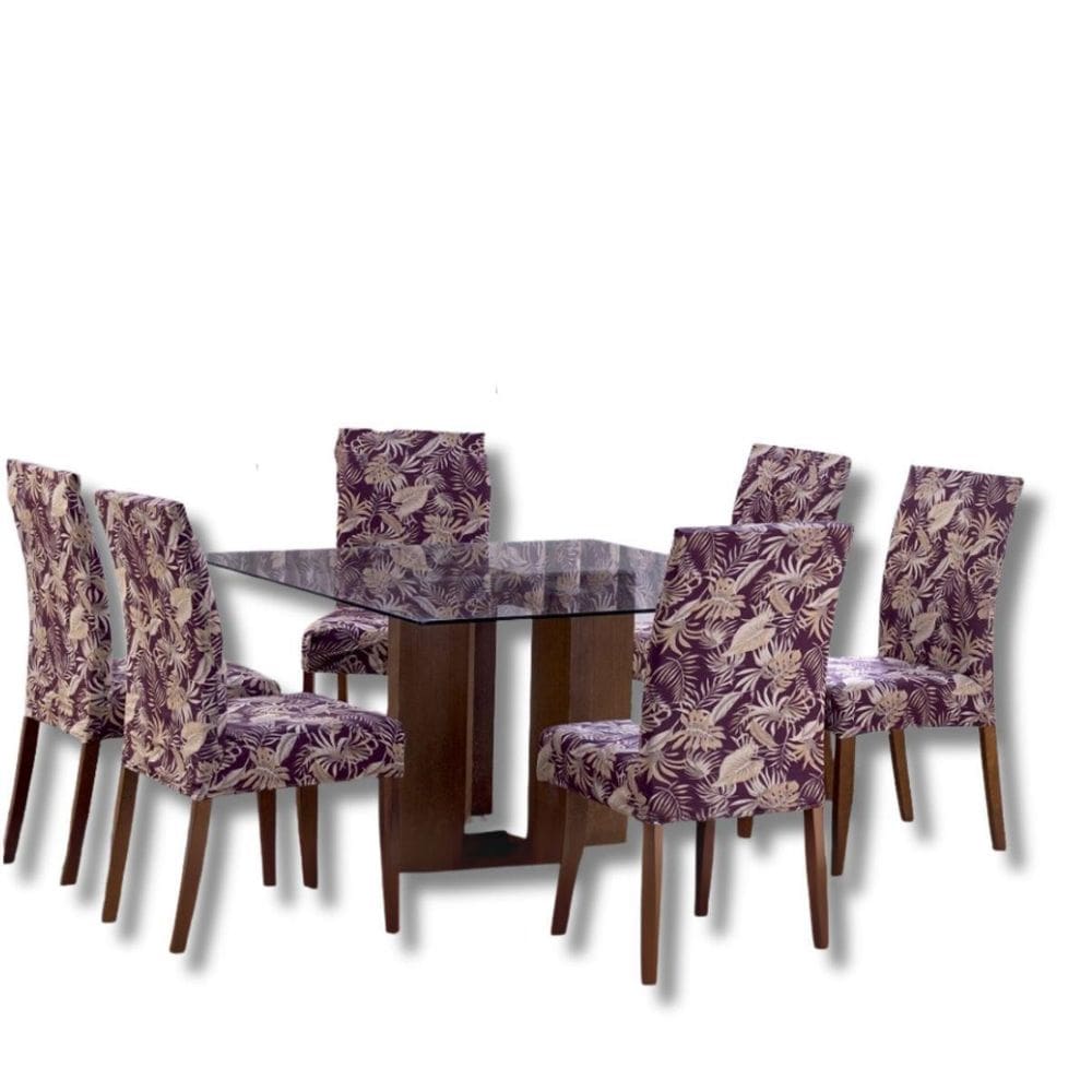 Kit 6 Capas Para Cadeiras De Jantar Floral Decorativas