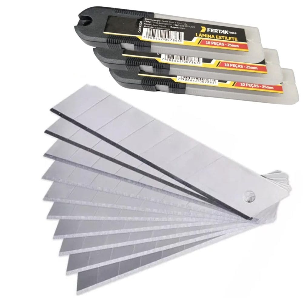 Lâmina Para Estilete 25Mm 30 Peças