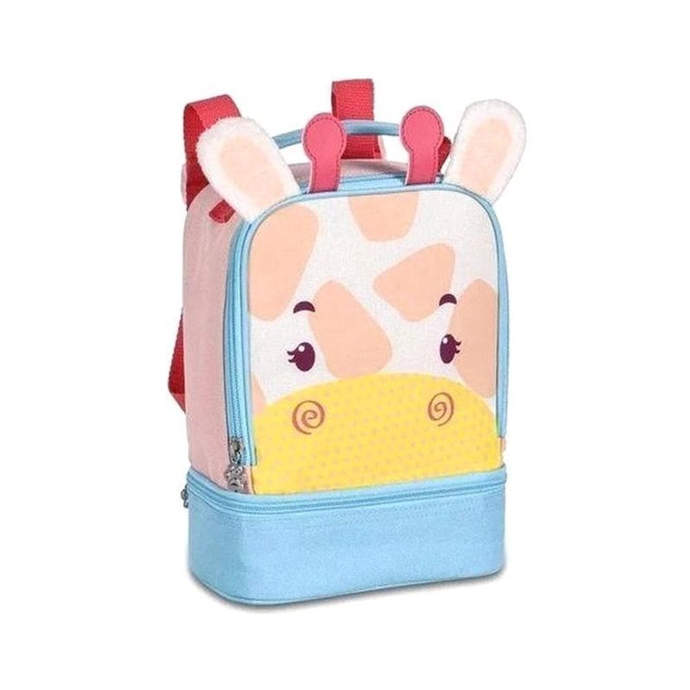 Lancheira Infantil Girafa Térmica Escolar Alça Costas E Mão