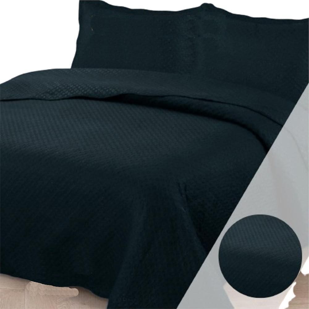 Colcha King Bouti Dupla Face 03 Peças - Preto