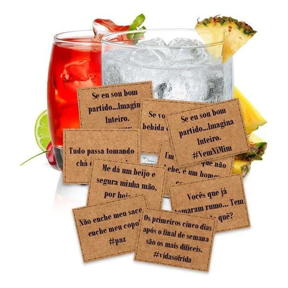 2X Kit 100 Tags Diversas Para Bebidas Drinks Gin Frases