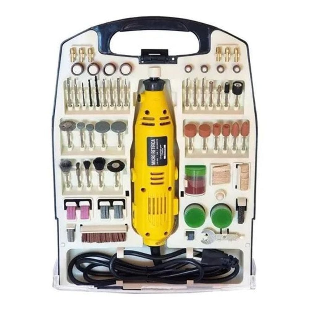 2X Micro Retífica Com 234 Acessórios E Maleta Mini Furadeira
