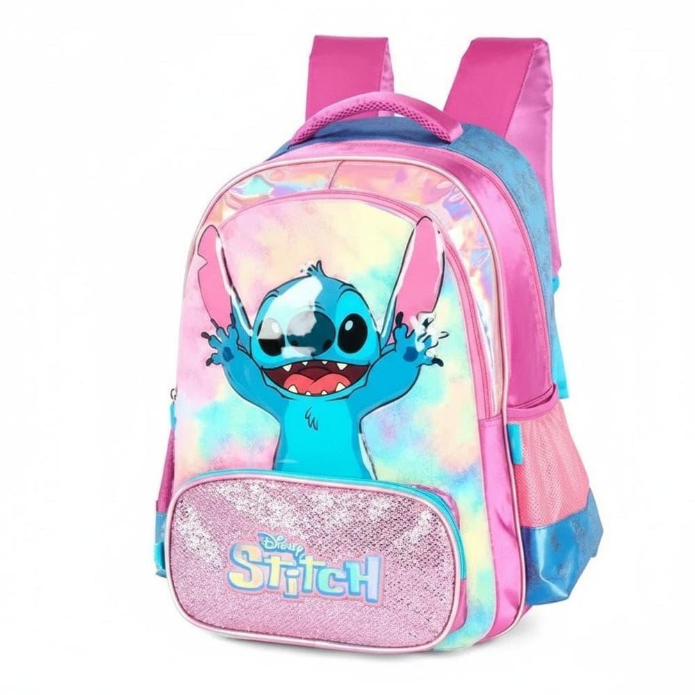 Mochila Stitch Costas Roxa Infantil Feminino - Luxcel
