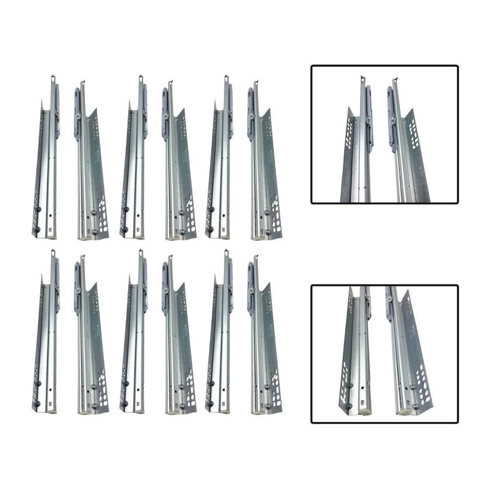 6 Corrediça Telescópica Oculta Invisível Amortecedor 30Cm