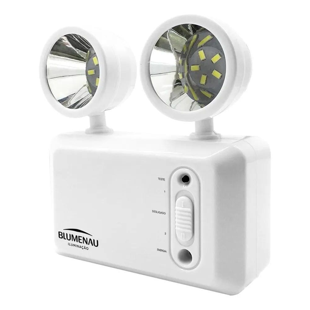 2X Luminaria Blumenau Bloco Luz De Emergência Farol Led Ajus