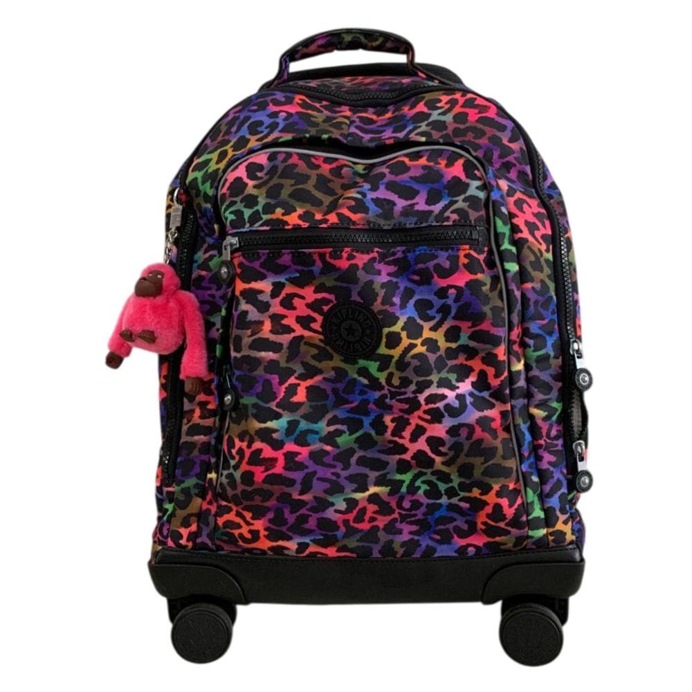 Mochila Kipling De Rodinha New Zea Rainbow Jungle