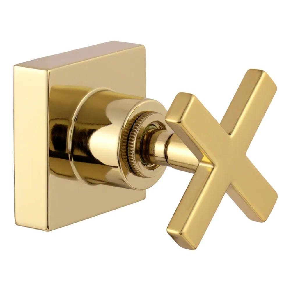 2X Acabamento Registro Cruzeta Dourado Brilhante Chuveiro De