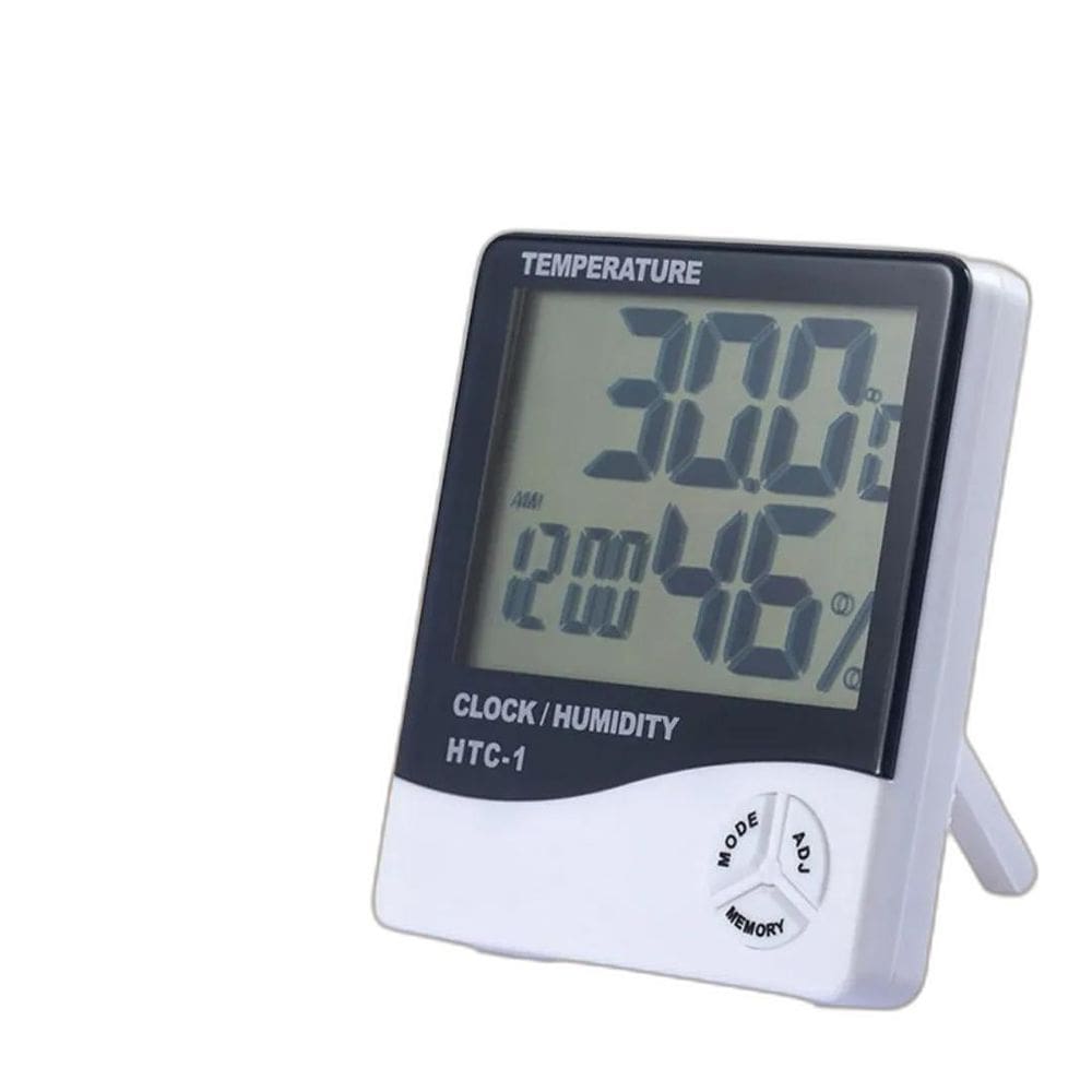 Medidor Umidade Higrômetro Digital Temperatura Relógio Termo