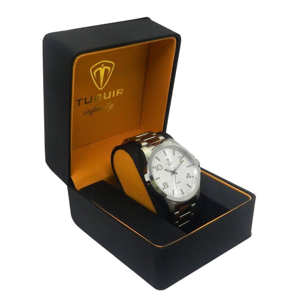 Relógio Masc. De Aço Tuguir . Infinity 6117G Pta E Bco