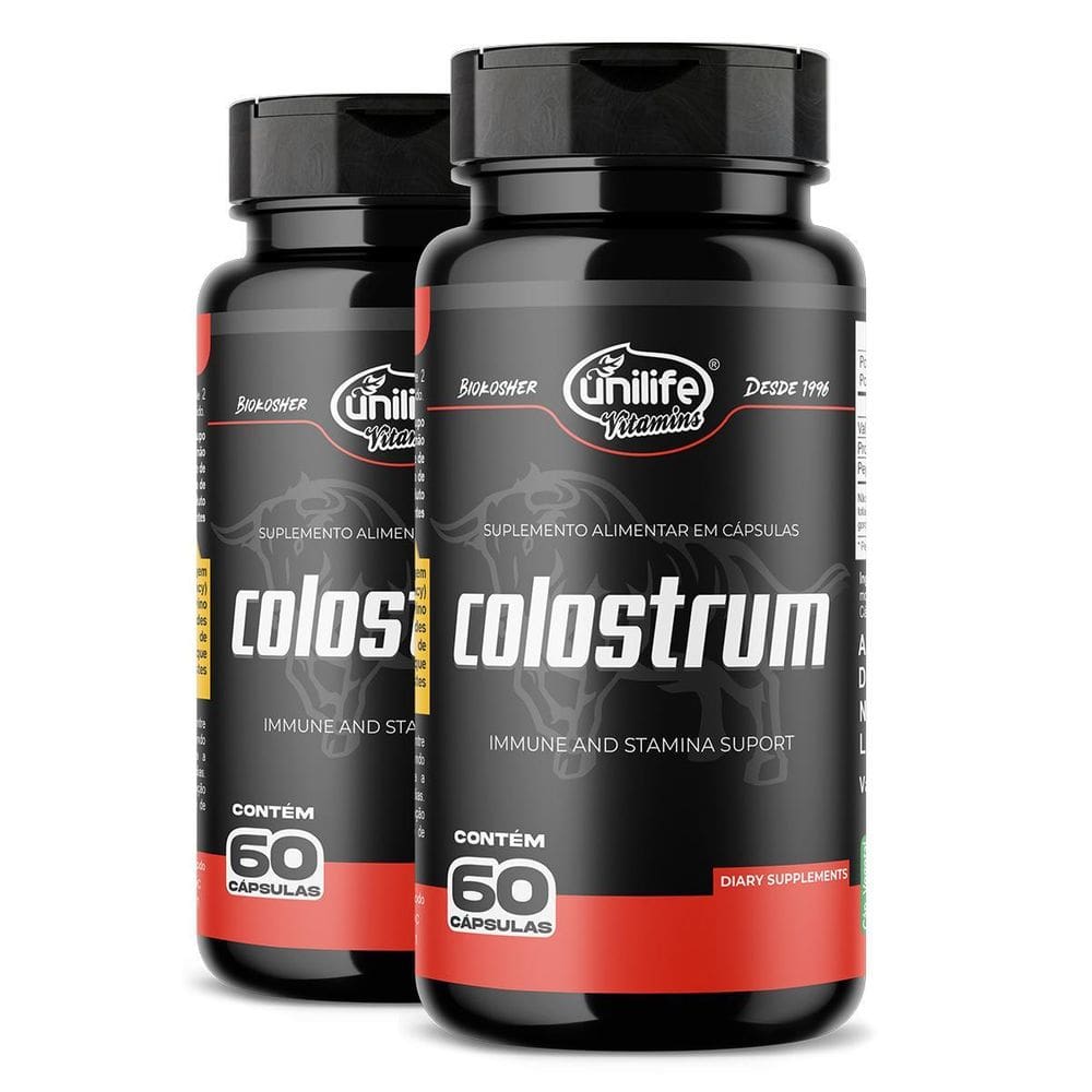 Kit 2 Colostrum Colostro Bovino Unilife 60 Cápsulas