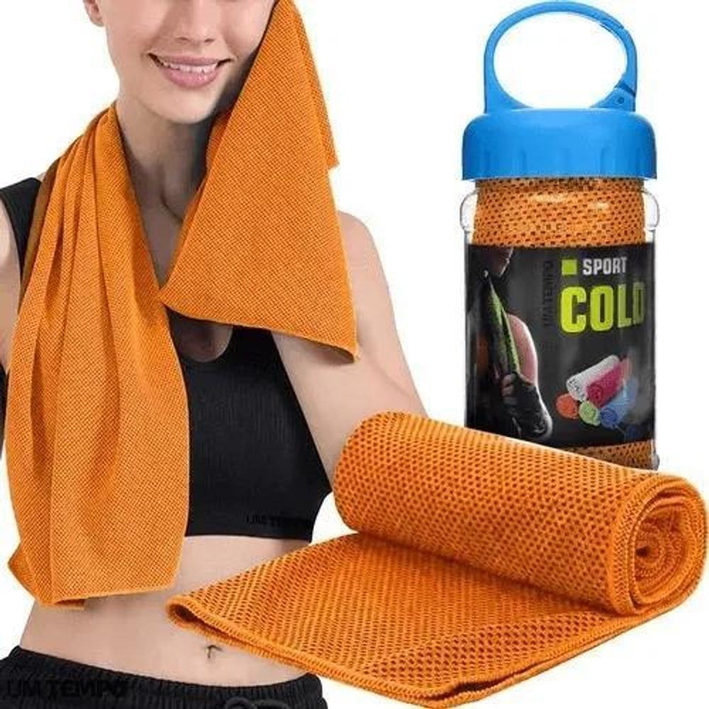 2X Toalha Rosto Refrescante Fitness Seca Rápido 100% Microfi