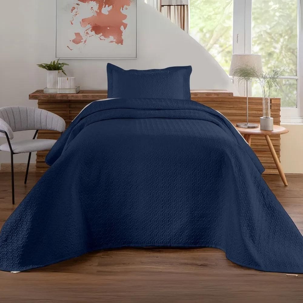 2X Colcha Cobre Leito Matelado Liso Solteiro 2 Peças