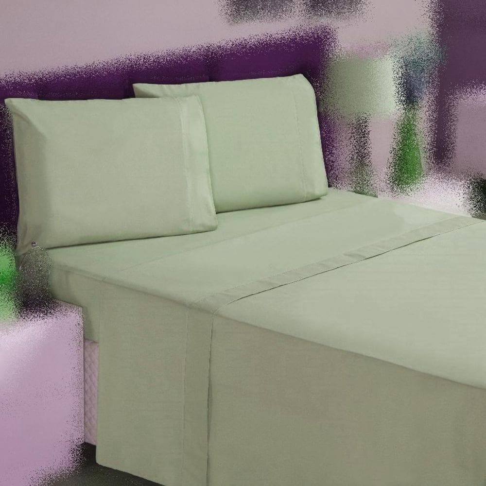 Jogo Cama Casal 3P Lençol Sem Elástico + Fronha 100% Algodão