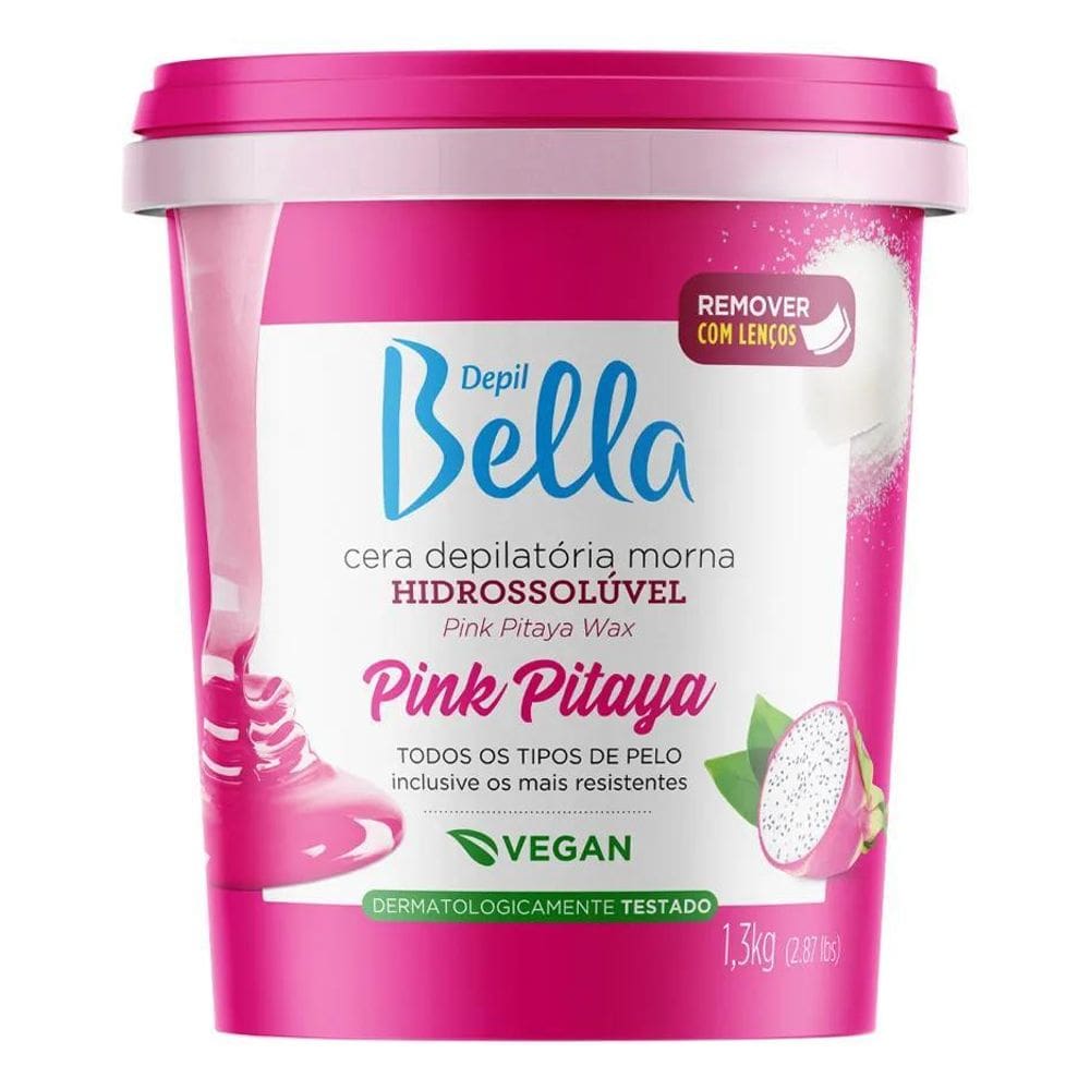 2X Cera Depilação Hidrossolúvel Pitaya Vegano Depil Bella 1,