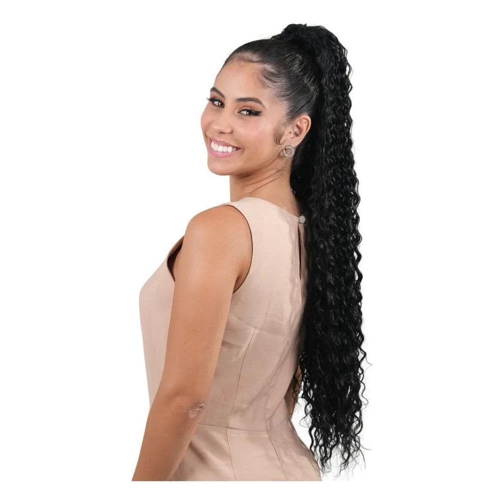 2X Aplique Rabo De Cavalo Bio Fibra Cacheado Doris 80Cm