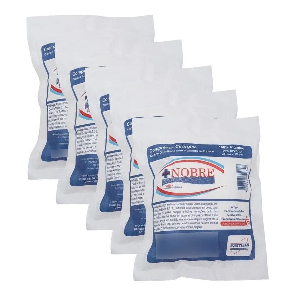 2X Compressa Cirúrgica Campo Operatório Estéril 25X28Cm 25Un