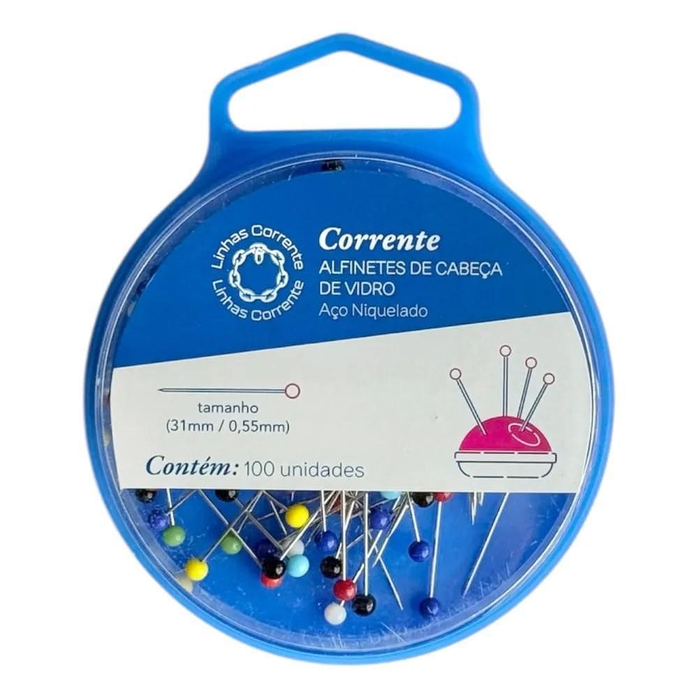 2X Alfinete Cabeça De Vidro Corrente Milward 100Un Costura