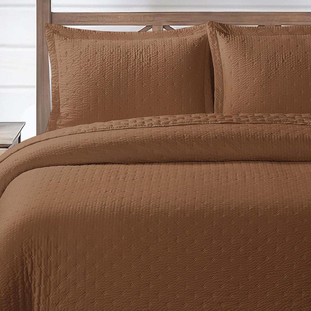 Cobre Leito 300 Fios Luxo 03 Peças Colcha Melinda Bordado