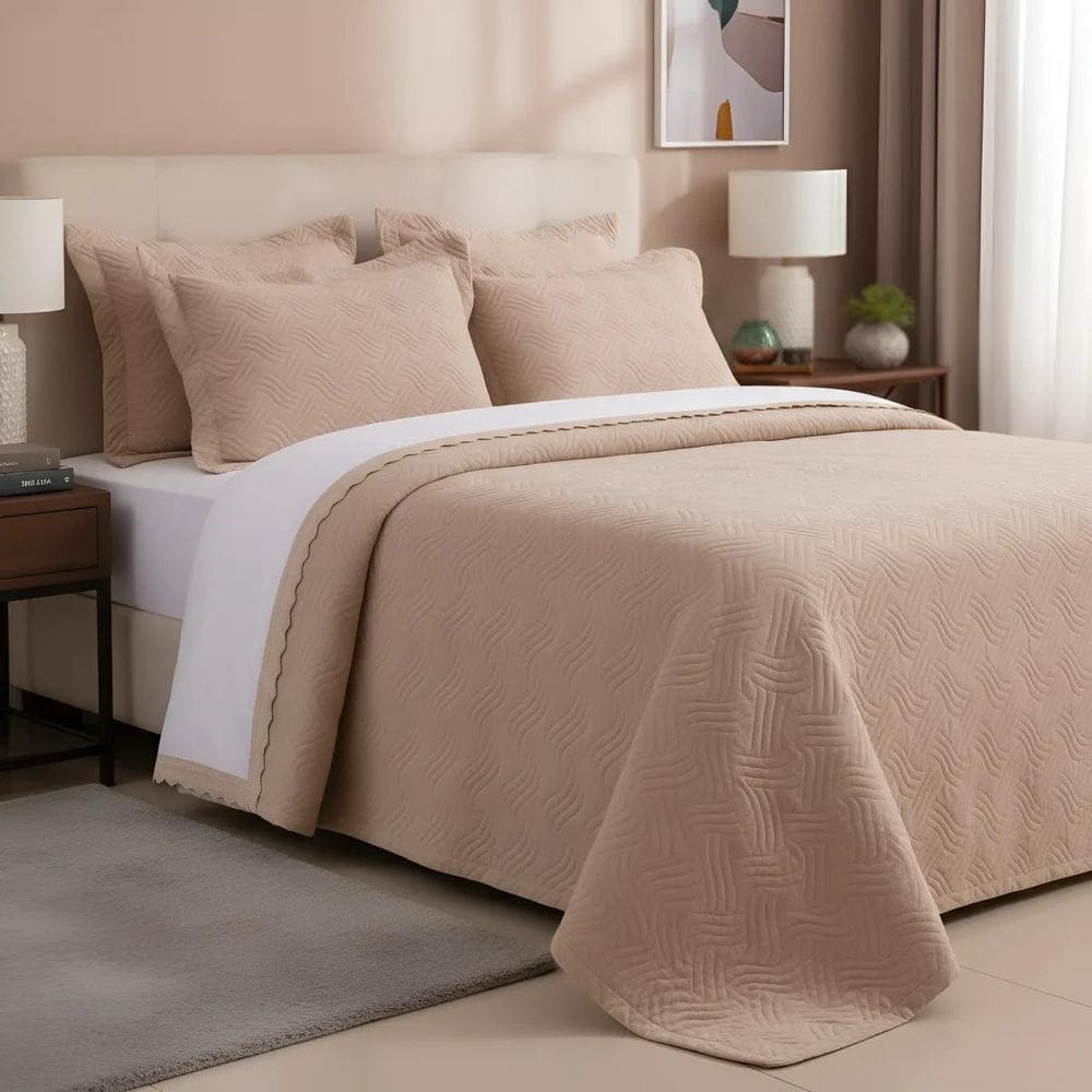 Cobre Leito 250 Fio Amber King Extra Macio Algodão Premium