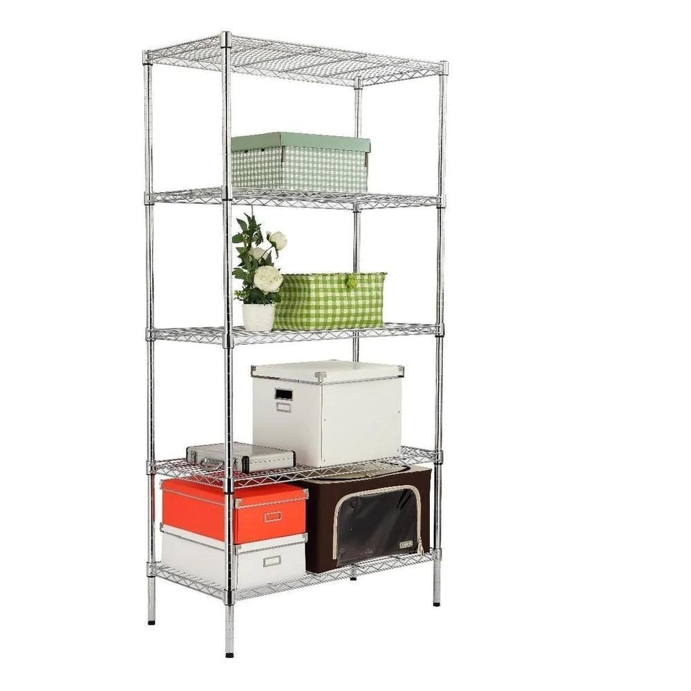 Estante De Aço Cromado 5 Prateleiras Rack Aramado C Forros