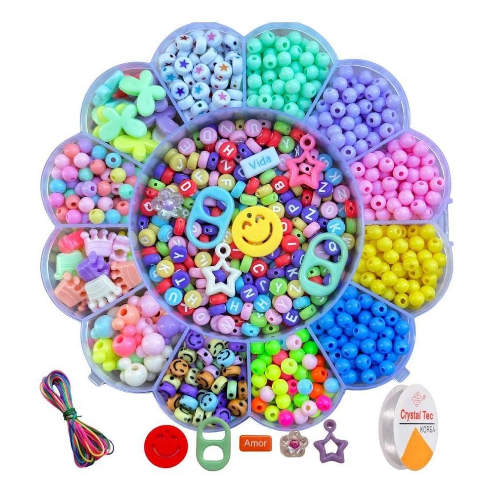 2X Kit Miçangas Infantil Para Montar Pulseiras Colar Bijuter