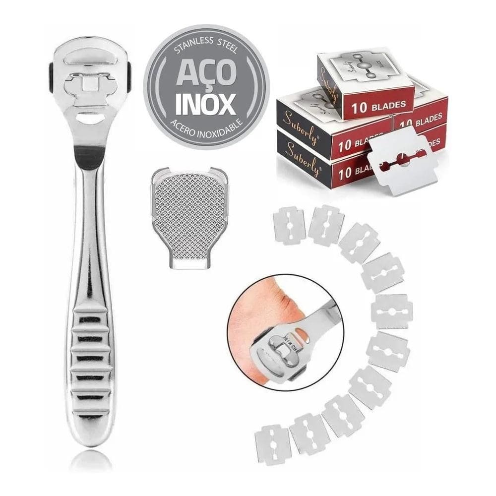 2X Raspador Removedor Pele Grossa Pé Calcanhar Calos Cortado