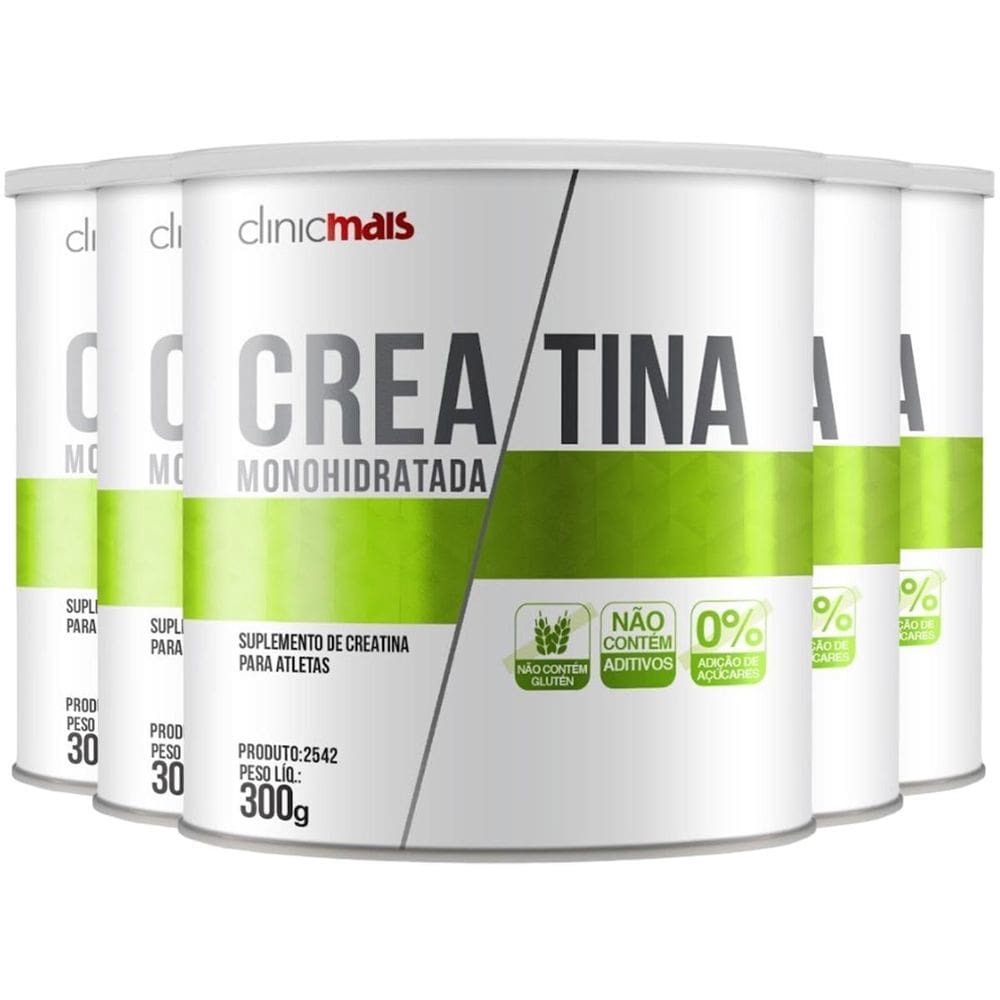 Kit 5 Creatina Monohidratada Clinicmais 300G