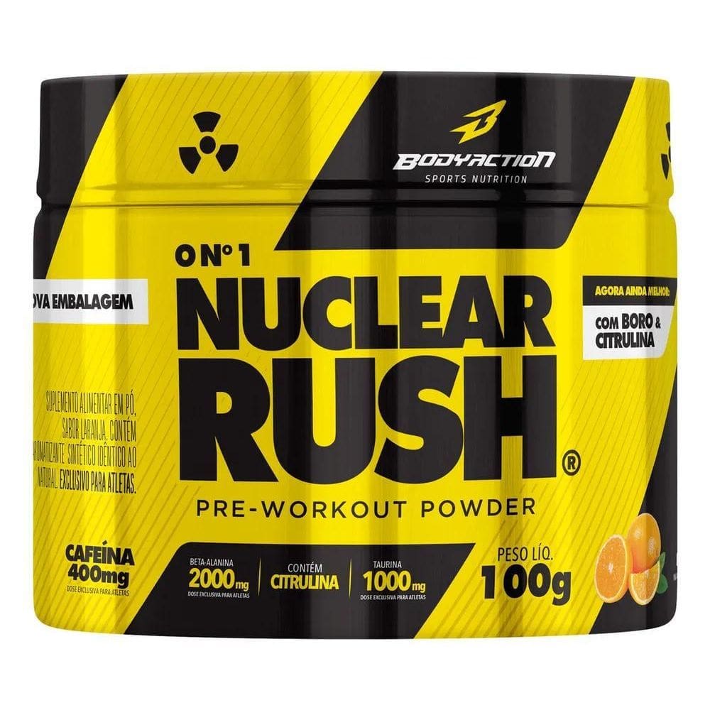 2X Nuclear Rush Melhor Pré Treino 2G Alanina Bodyaction Sabo