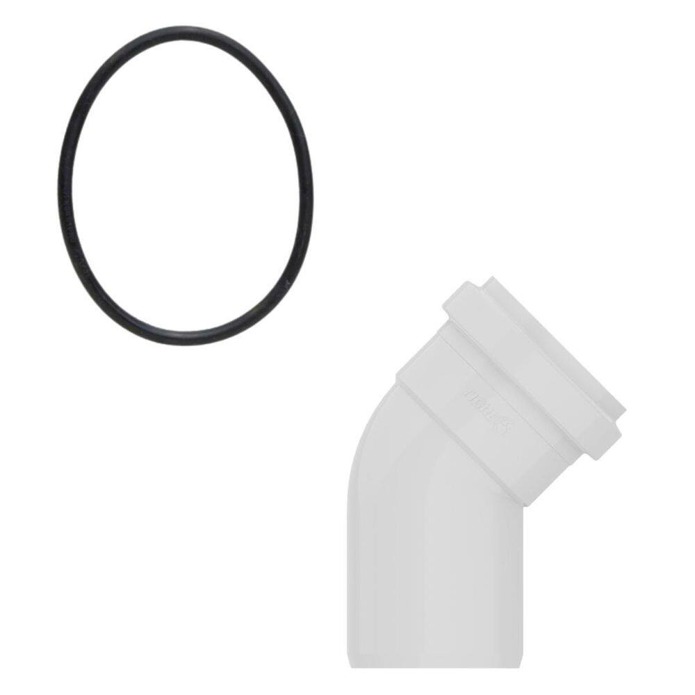 Joelho 45º Esgoto 100Mm + Anel De Vedação Para Esgoto Dn100
