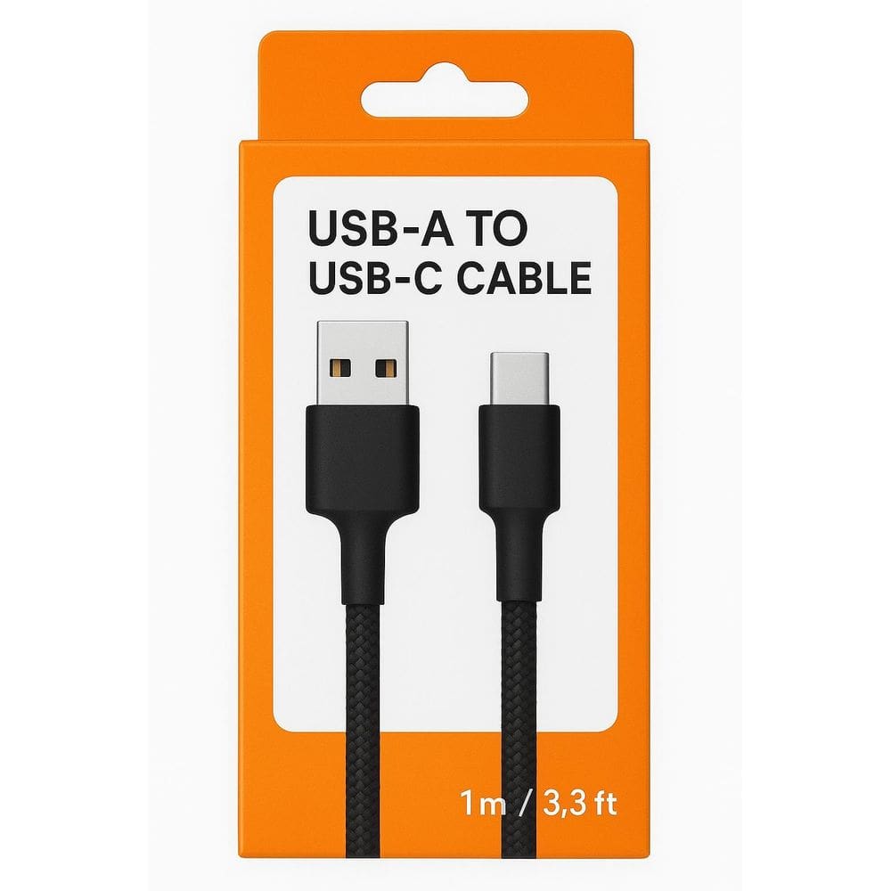 Cabo Usb Tipo C Preto Nylon Turbo  Qualidade